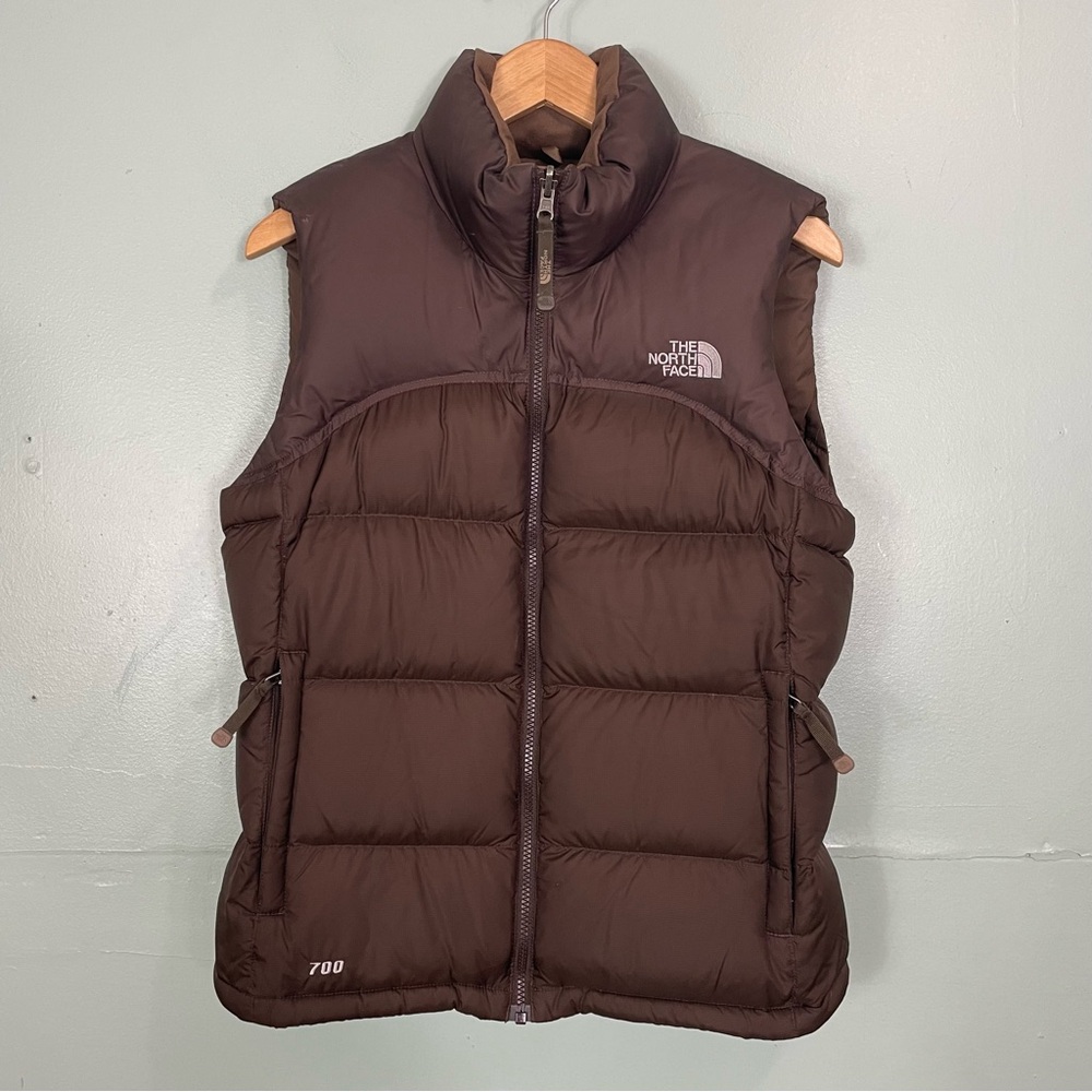 The North Face 700 Puffer Vest Goose Down Brown Nuptse 1996 Retro Women Medium